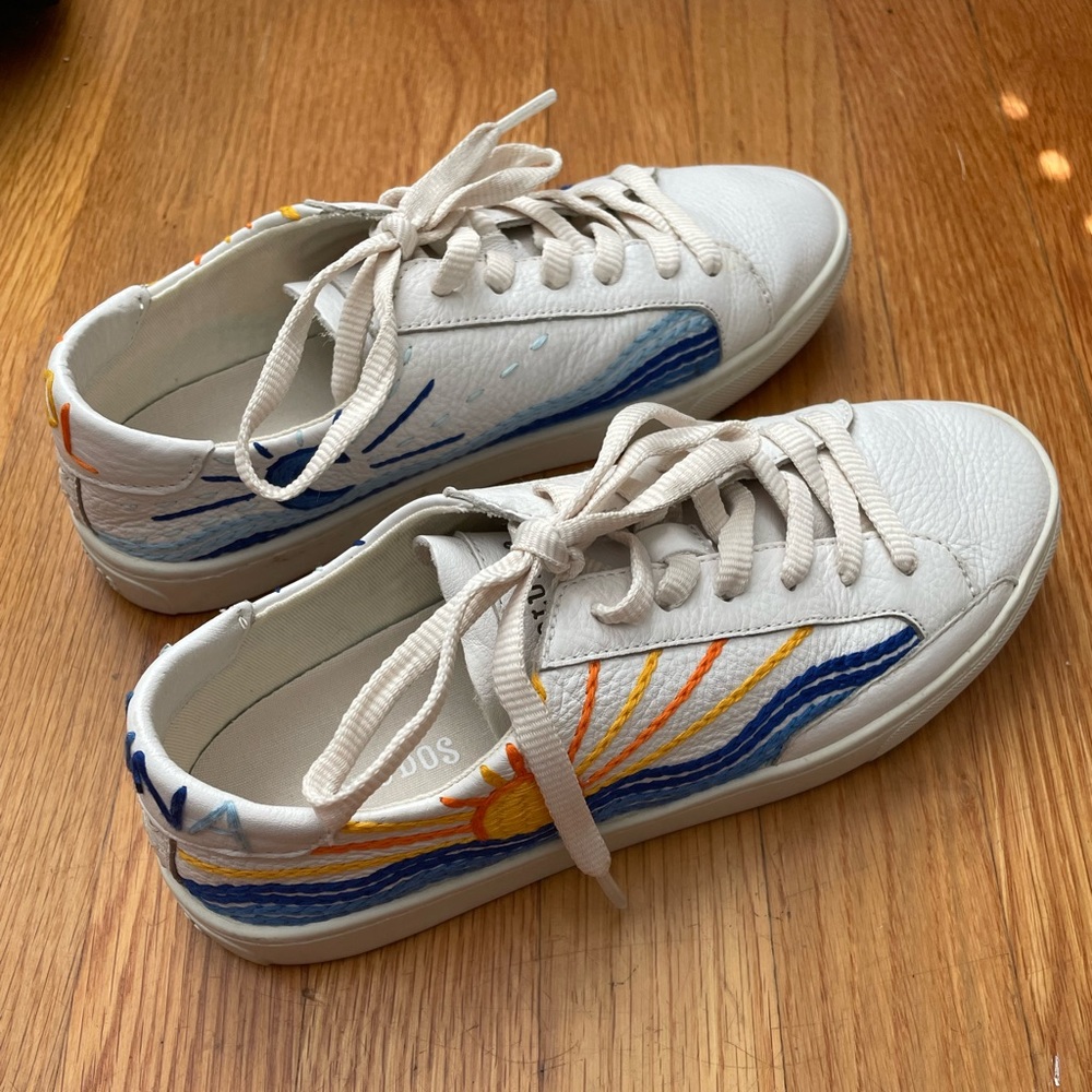 White and Blue Women's Sneakers